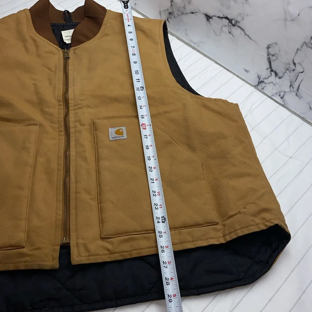 Carhartt Brown Work Vest Insulated Canvas RELAXED FIT FIRM DUCK RIB COLLAR Sz2xl - Picture 15 of 15